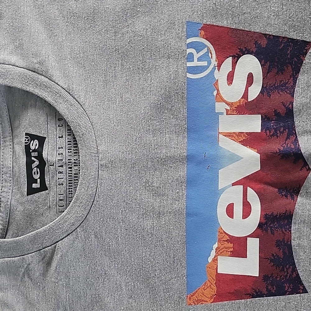 LEVI'S SHORT SLEEVE TEE L GRAY/BLUE - Picture 7 of 7